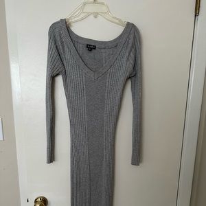 Grey form fitting sweater dress by White Mark